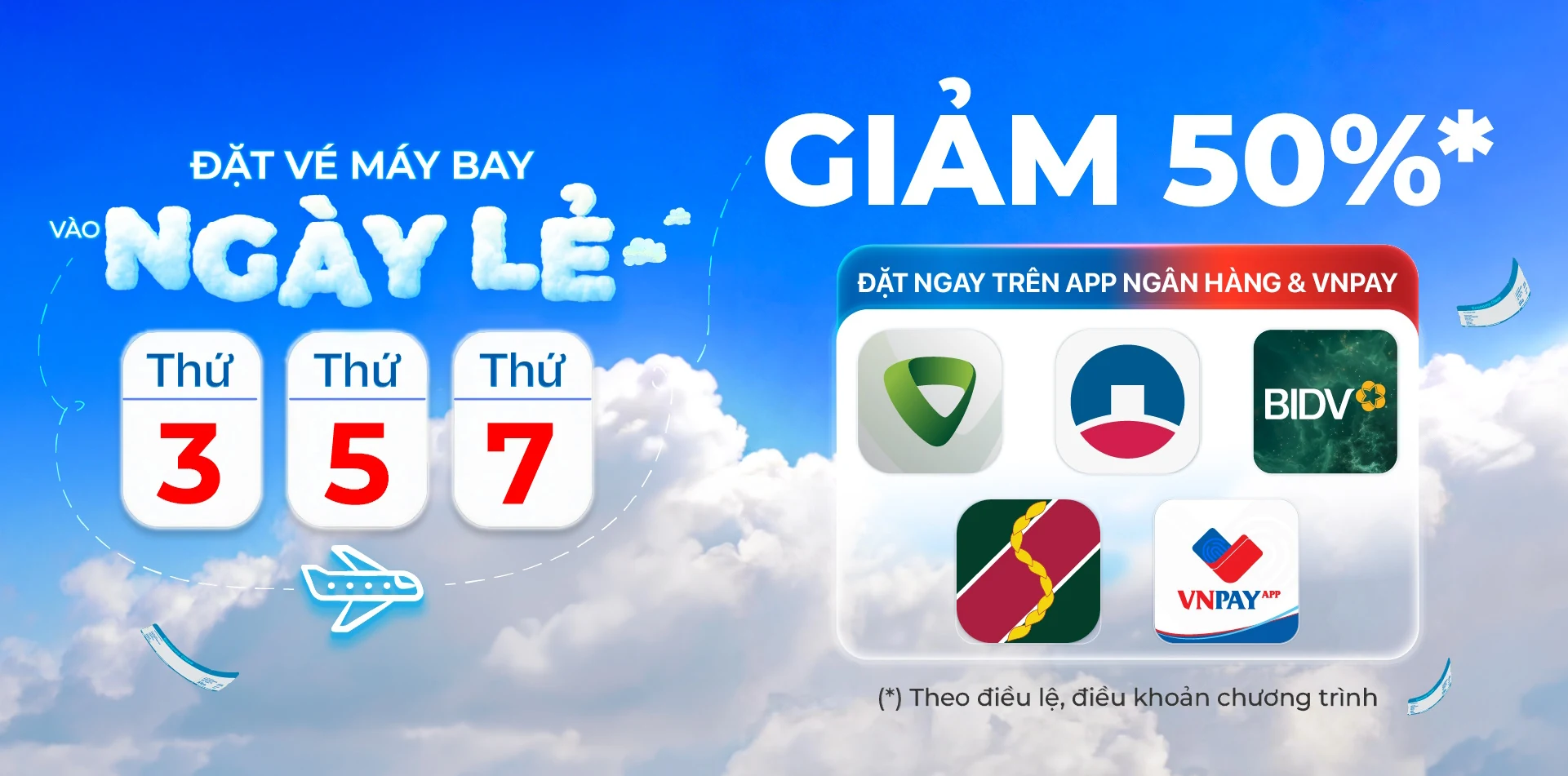 Ưu đãi đặt vé máy bay trên VNPAY